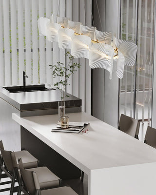 Virinia Postmoderne Luxe Rectangle Laiton Verre Suspension