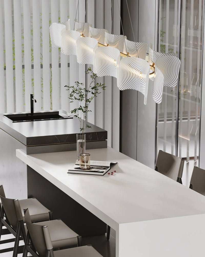 Marira Postmoderne Luxe Rectangle Laiton Verre Suspension