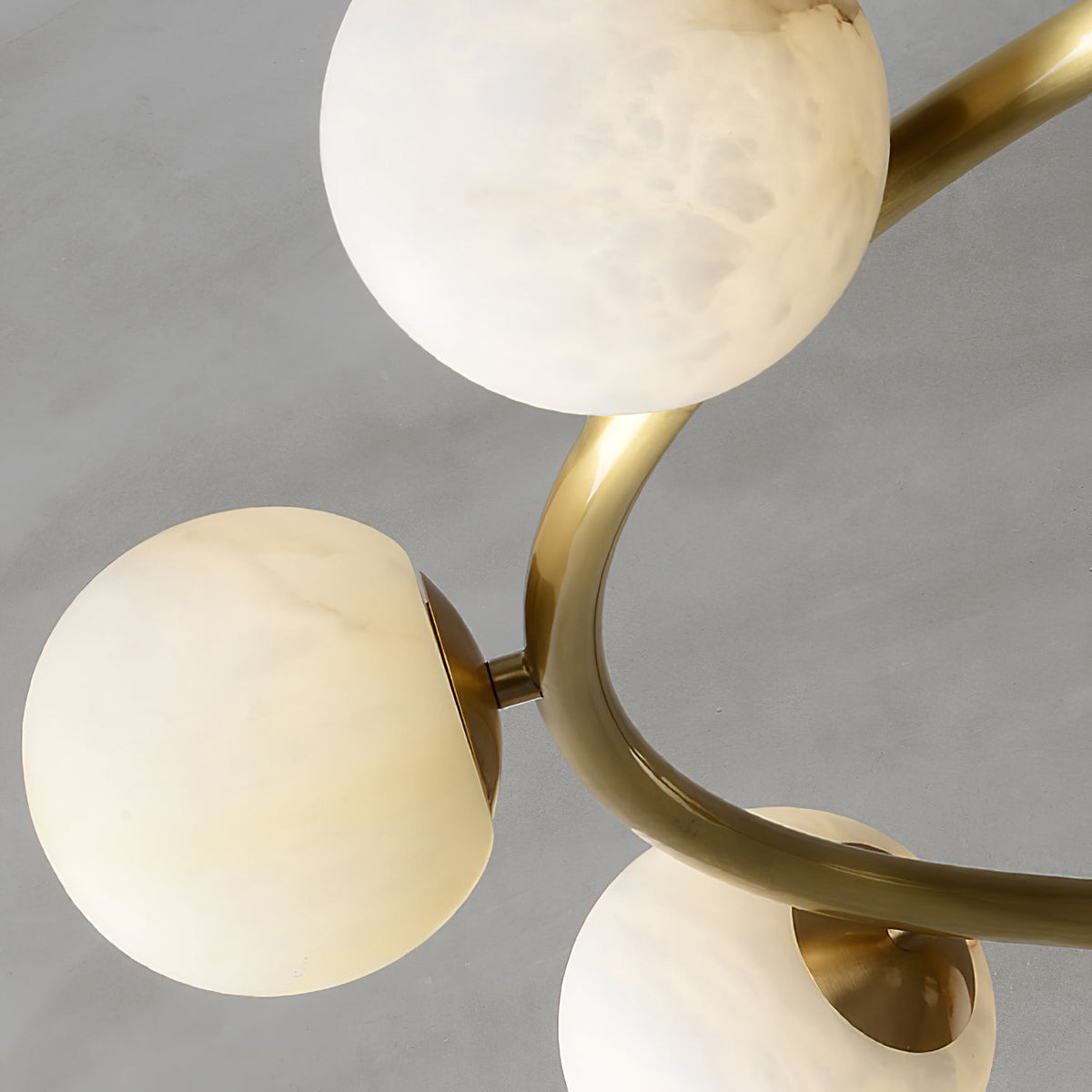 Helix Chandelier Alabaster Globe Halo-Neutral Decor