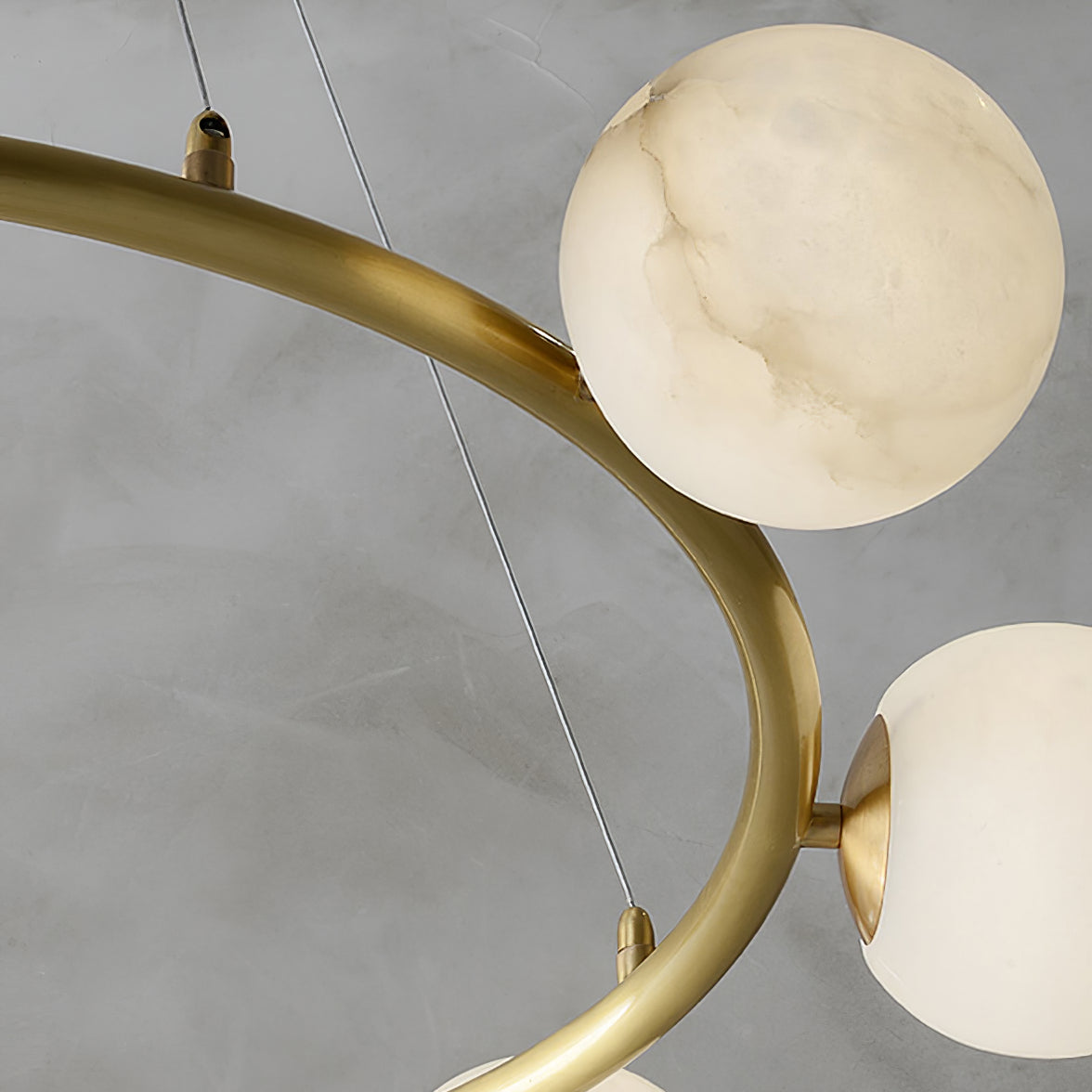 Helix Chandelier Alabaster Globe Halo-Neutral Decor