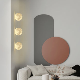 Olsolan Applique Murale 3D en Plastique Art Nordique Lune-Luire