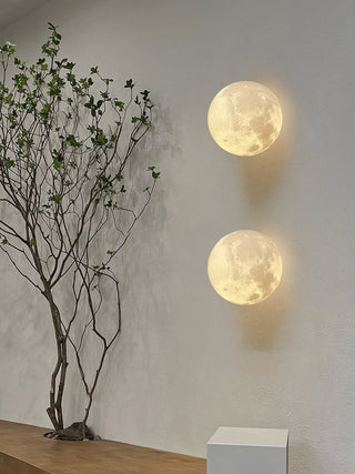 Olsolan Applique Murale 3D en Plastique Art Nordique Lune-Luire