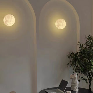 Olsolan Applique Murale 3D en Plastique Art Nordique Lune-Luire
