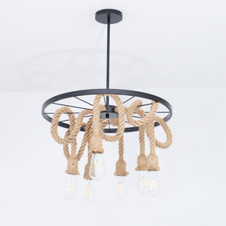 Lustra Lustre Corde de Chanvre Industriel Six Têtes-Luire