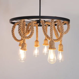 Lustra Lustre Corde de Chanvre Industriel Six Têtes-Luire