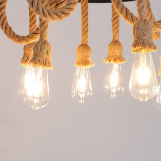 Lustra Lustre Corde de Chanvre Industriel Six Têtes-Luire