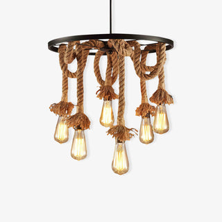 Lustra Lustre Corde de Chanvre Industriel Six Têtes-Luire