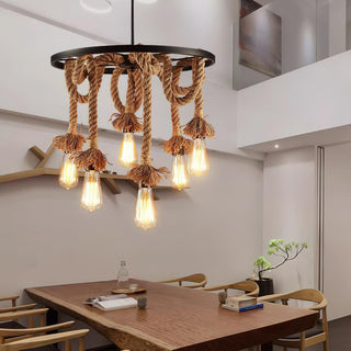 Lustra Lustre Corde de Chanvre Industriel Six Têtes-Luire