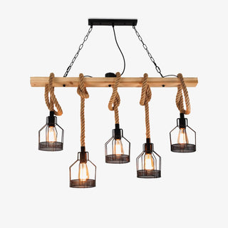 Lustra Suspension Lampe Corde de Chanvre Industriel