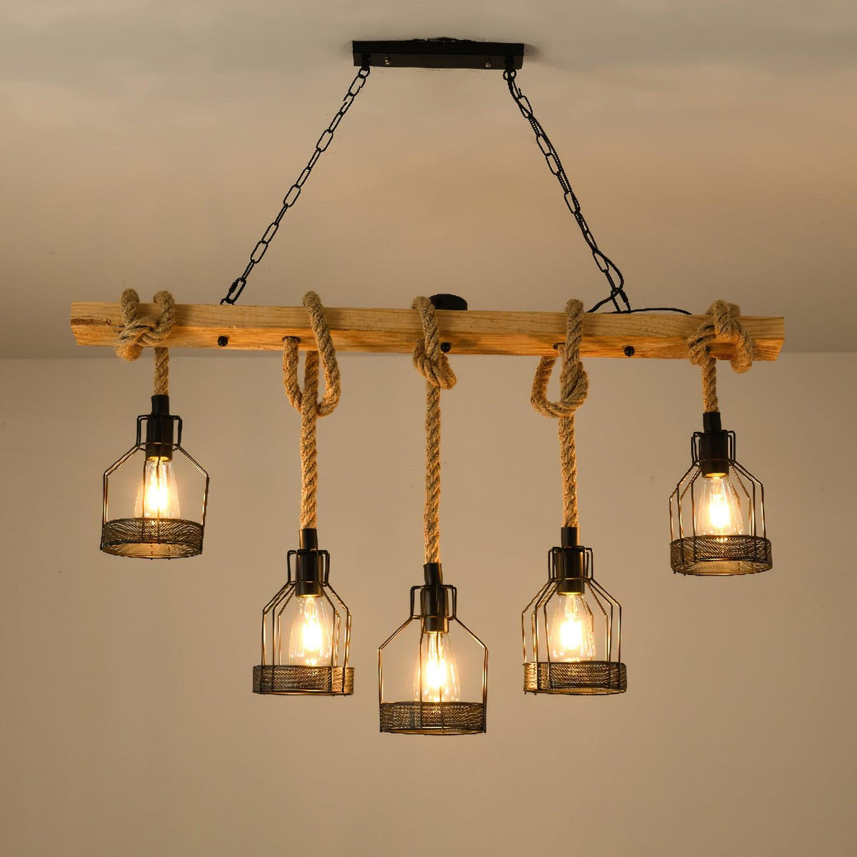 Dovaria Suspension Lampe Corde de Chanvre Industriel