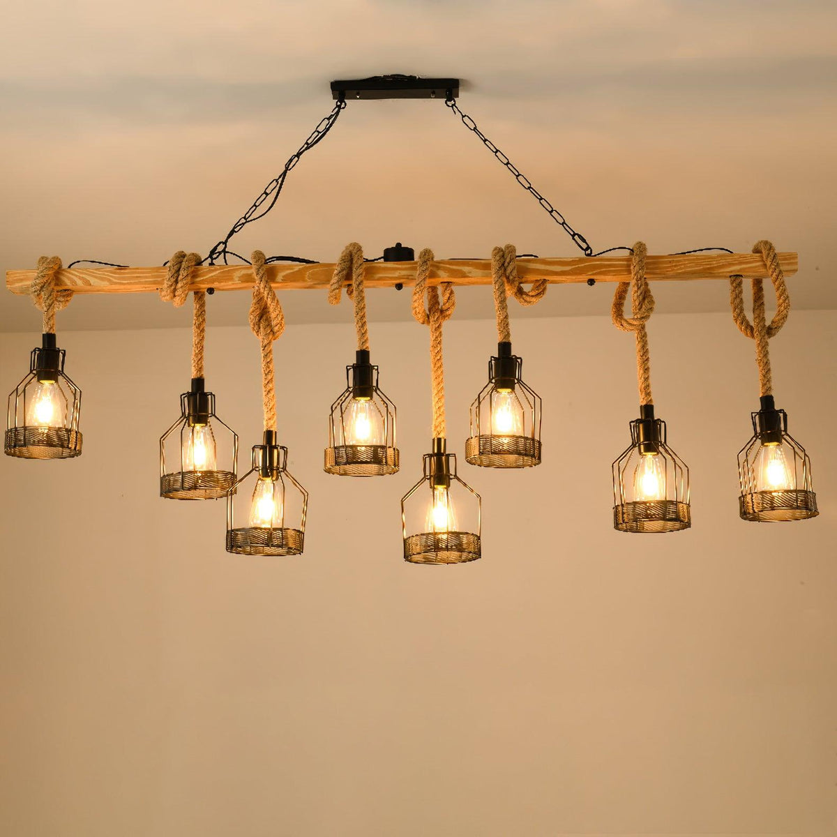 Dovaria Suspension Lampe Corde de Chanvre Industriel