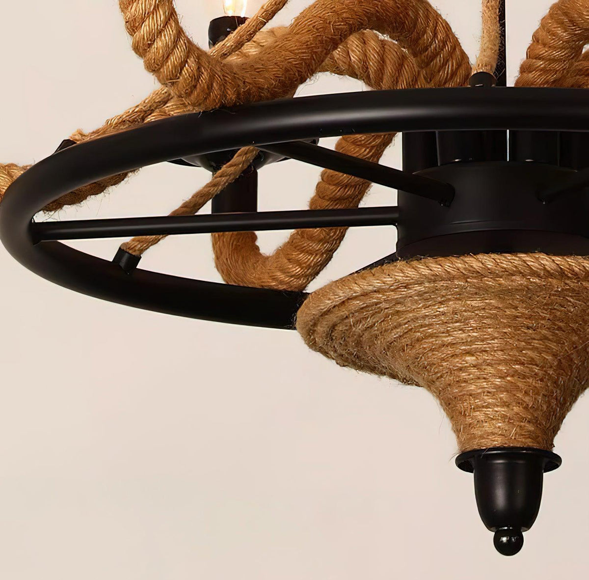 Talio Lustre Grande Roue en Corde de Chanvre