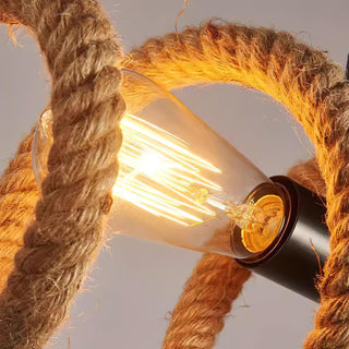 Hemp Rope Industrial Spiral Chandelier-Neutral Decor