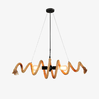 Hemp Rope Industrial Spiral Chandelier-Neutral Decor