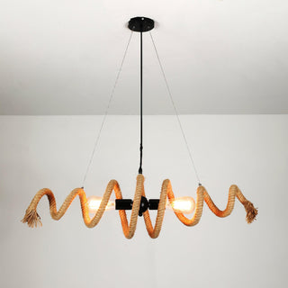Hemp Rope Industrial Spiral Chandelier-Neutral Decor