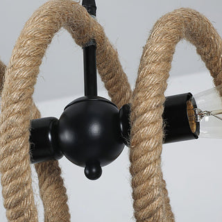 Hemp Rope Industrial Spiral Chandelier-Neutral Decor
