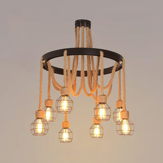 Lustra Lustre en Corde de Chanvre Industriel