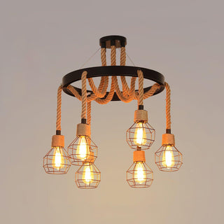 Lustra Lustre en Corde de Chanvre Industriel
