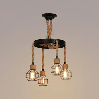 Lustra Lustre en Corde de Chanvre Industriel