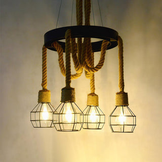 Lustra Lustre en Corde de Chanvre Industriel