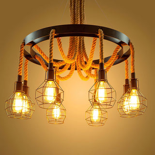 Lustra Lustre en Corde de Chanvre Industriel