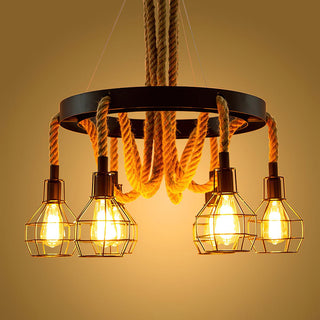 Lustra Lustre en Corde de Chanvre Industriel