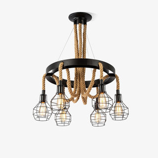 Lustra Lustre en Corde de Chanvre Industriel