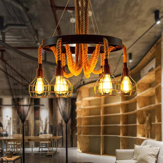 Lustra Lustre en Corde de Chanvre Industriel