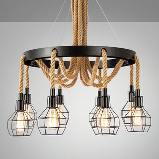 Lustra Lustre en Corde de Chanvre Industriel