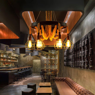 Lustra Lustre en Corde de Chanvre Industriel