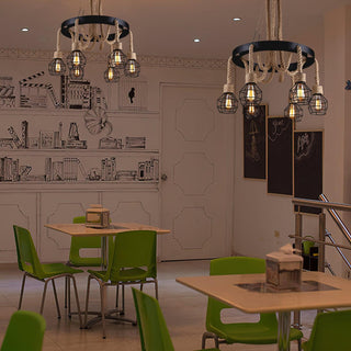 Lustra Lustre en Corde de Chanvre Industriel