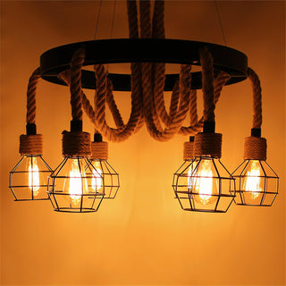 Lustra Lustre en Corde de Chanvre Industriel