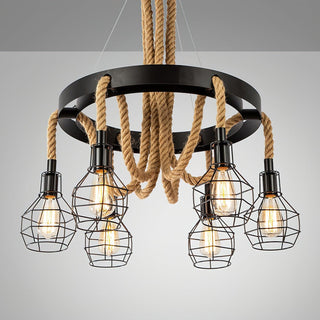 Lustra Lustre en Corde de Chanvre Industriel