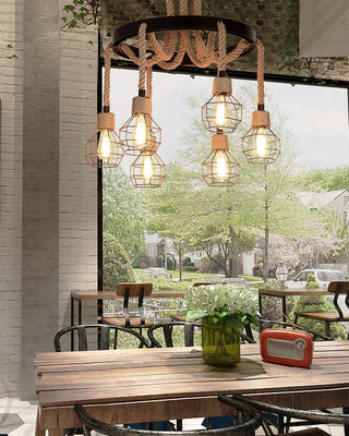 Lustra Lustre en Corde de Chanvre Industriel