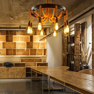 Lustra Lustre en Corde de Chanvre Industriel