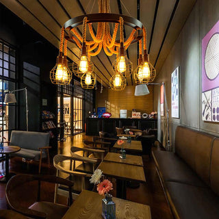 Lustra Lustre en Corde de Chanvre Industriel