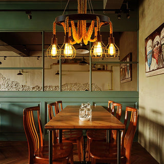 Lustra Lustre en Corde de Chanvre Industriel