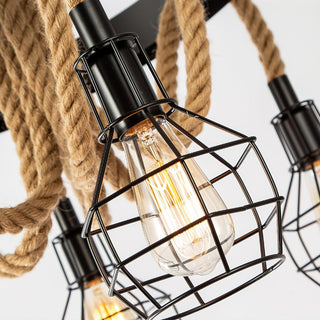 Lustra Lustre en Corde de Chanvre Industriel