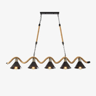 Lustra Suspension Industrielle Vague en Corde de Chanvre-Luire