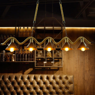 Lustra Suspension Industrielle Vague en Corde de Chanvre-Luire