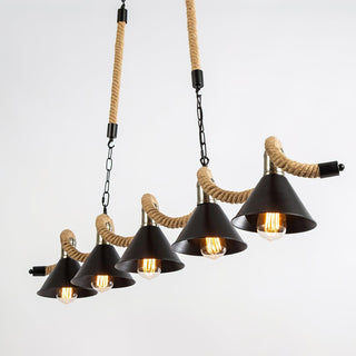 Lustra Suspension Industrielle Vague en Corde de Chanvre-Luire