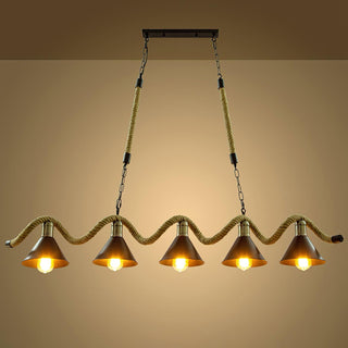 Lustra Suspension Industrielle Vague en Corde de Chanvre-Luire