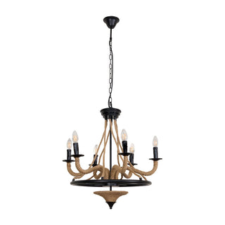 Lustra Lustre Grande Roue en Corde de Chanvre
