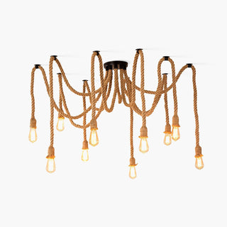 Lustra Lustre Corde de Chanvre Industriel Rétro