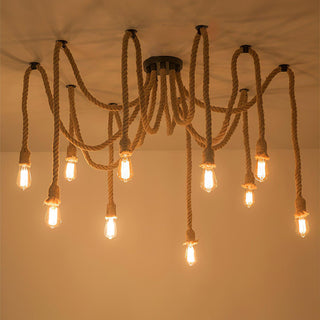 Lustra Lustre Corde de Chanvre Industriel Rétro