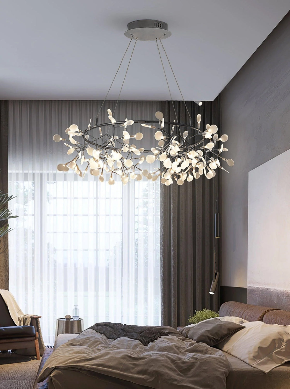 Arthearae Lustre Métal Acrylique Rond Luxe Postmoderne