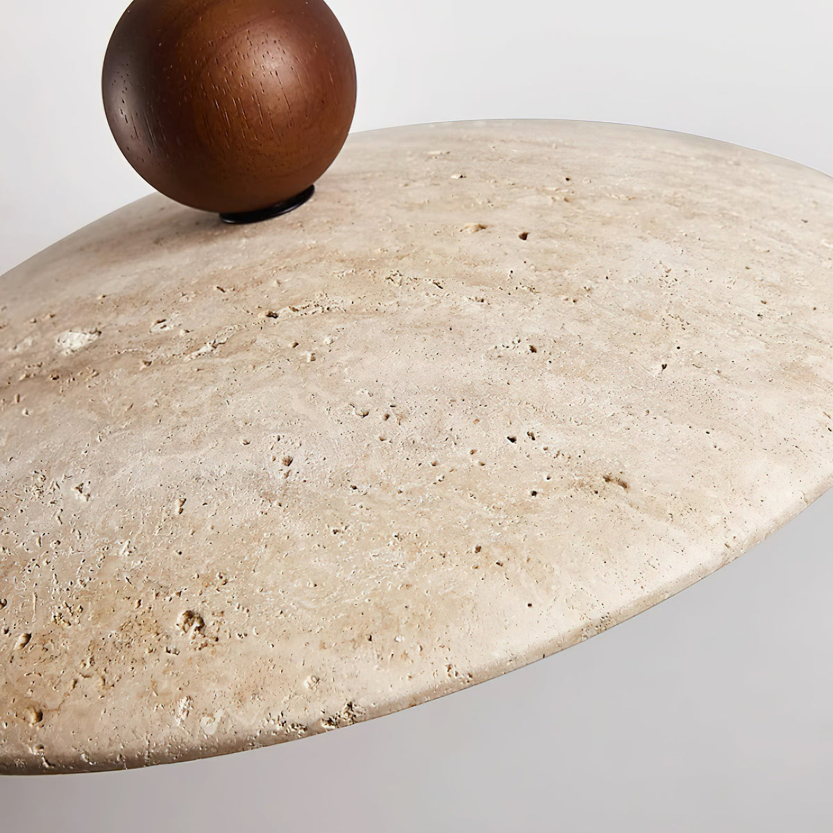 Travaro Travertine Pendant Light with Wooden Accent-Neutral Decor