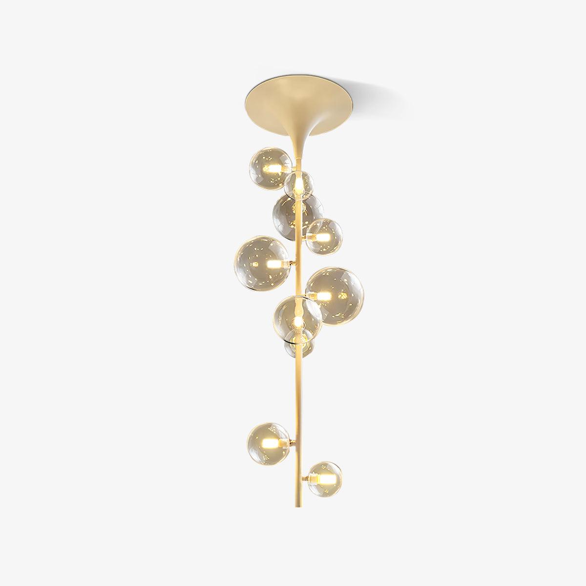 Osio Suspension Laiton Verre Cascade pour Hallway