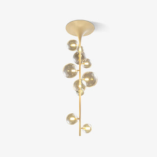 Lustra Suspension Laiton Verre Cascade pour Hallway