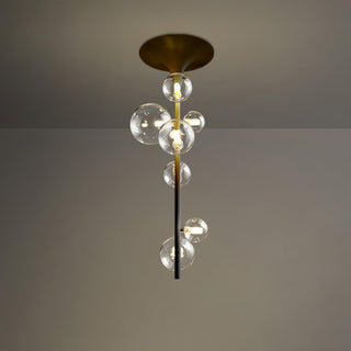 Lustra Suspension Laiton Verre Cascade pour Hallway